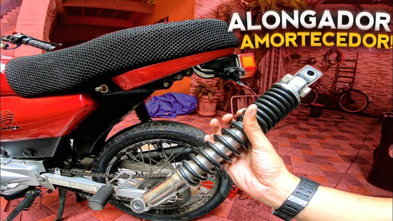 ALONGADOR DE AMORTECEDOR DEPOIS DE TRÊS ANOS NA MINHA MOTO SUPER 100cc + Ficou Ruim? Vale a pena?!