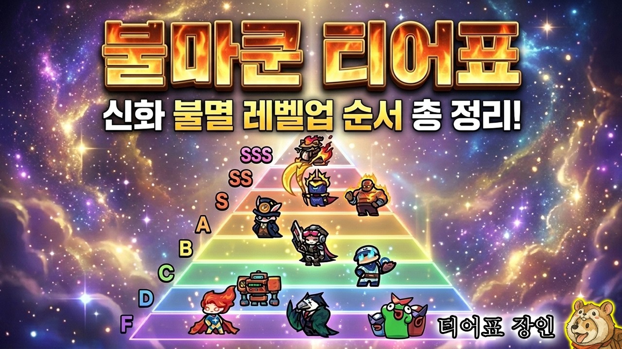 SSS~F까지 총 8단계로 나뉜 불멸&신화 '티어표'와 '레벨업 순서'까지 완벽 공략!! (불멸 마쿤 포함) [운빨존많겜]