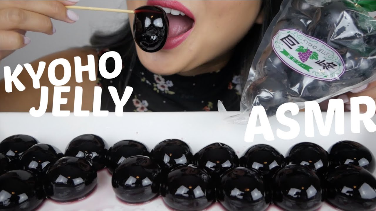KYOHO GRAPE JELLY & Poprock Candy | ASMR *No Talking popping Sizzling  eating sounds| N.E Let's Eat