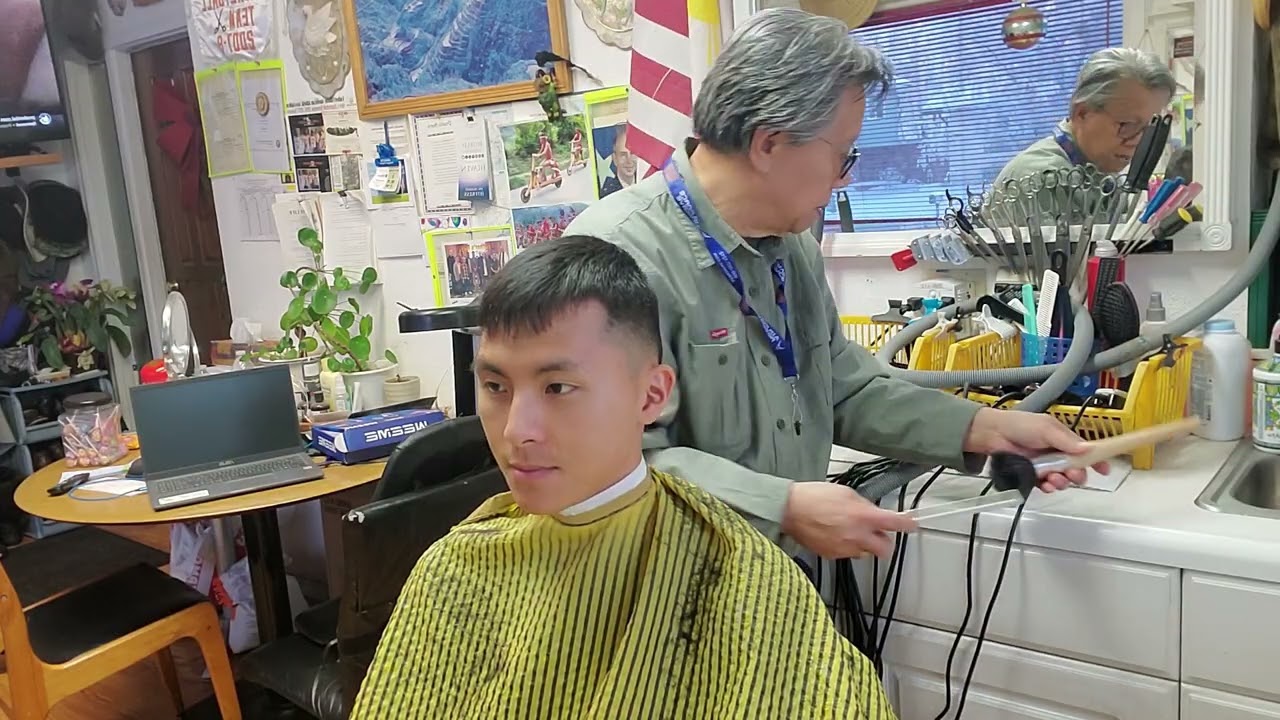 Medium short, high tapered haircut