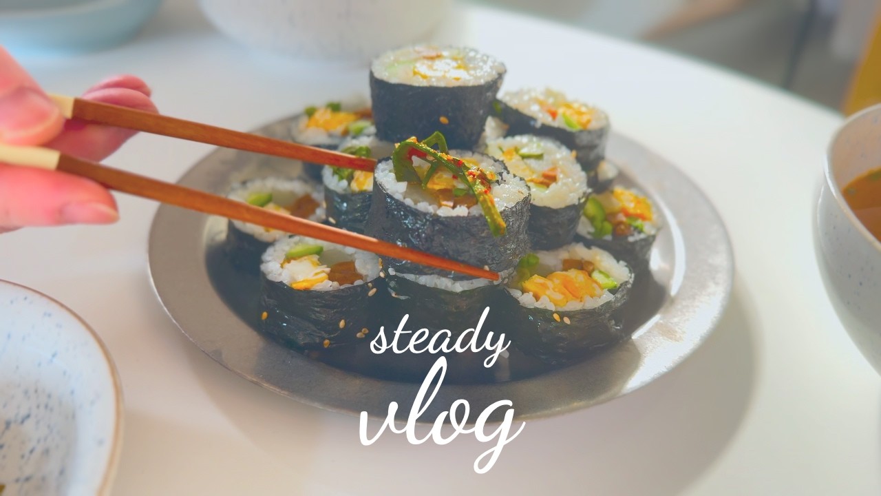 [Jeju vlog] Sub) 왜인지 울컥한 날, 고양이와 나눈 커피 한 잔과 봄 김밥의 위로 🌸🐱☕