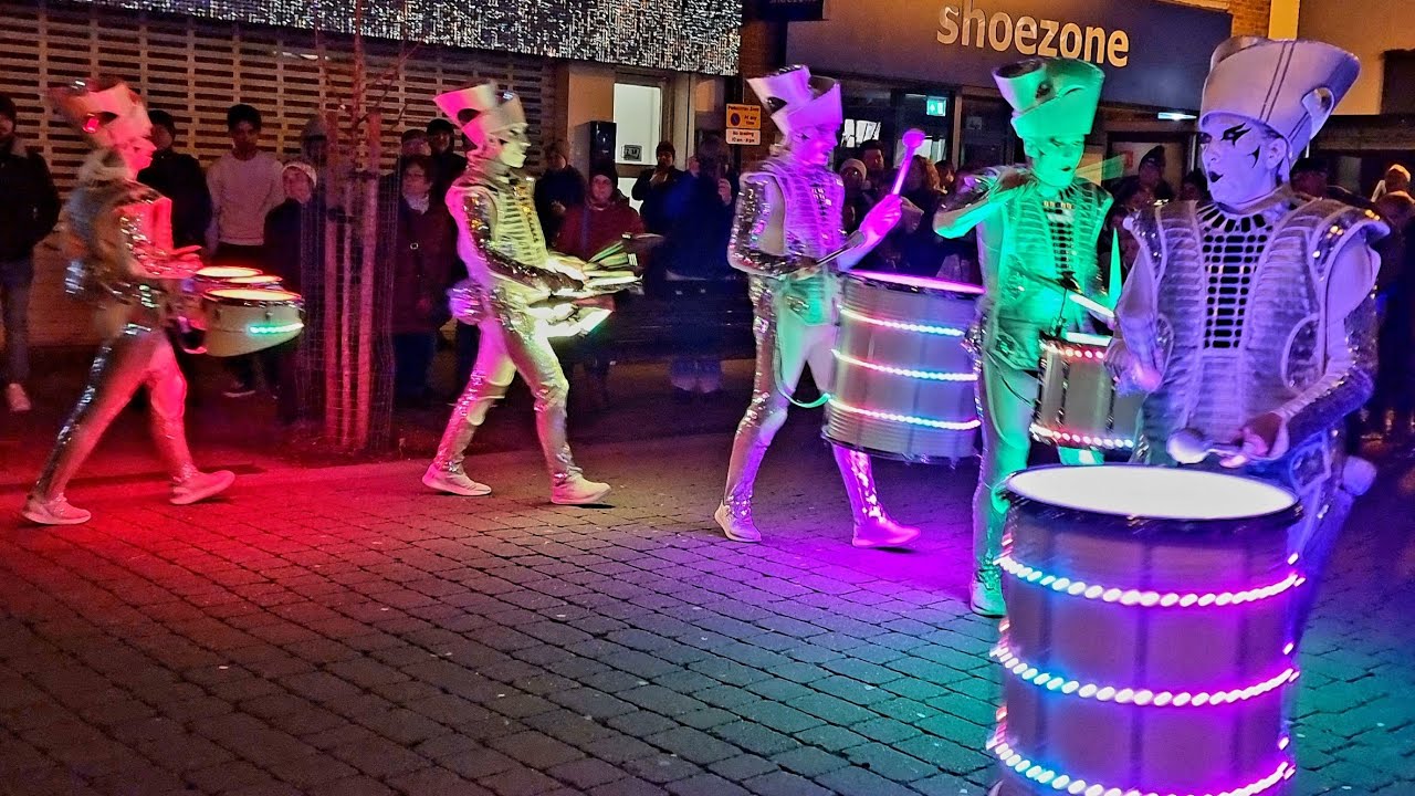 LED Drummers at Gravesham Light Festival, Gravesend, Kent, UK. January 2024. They were amazing.