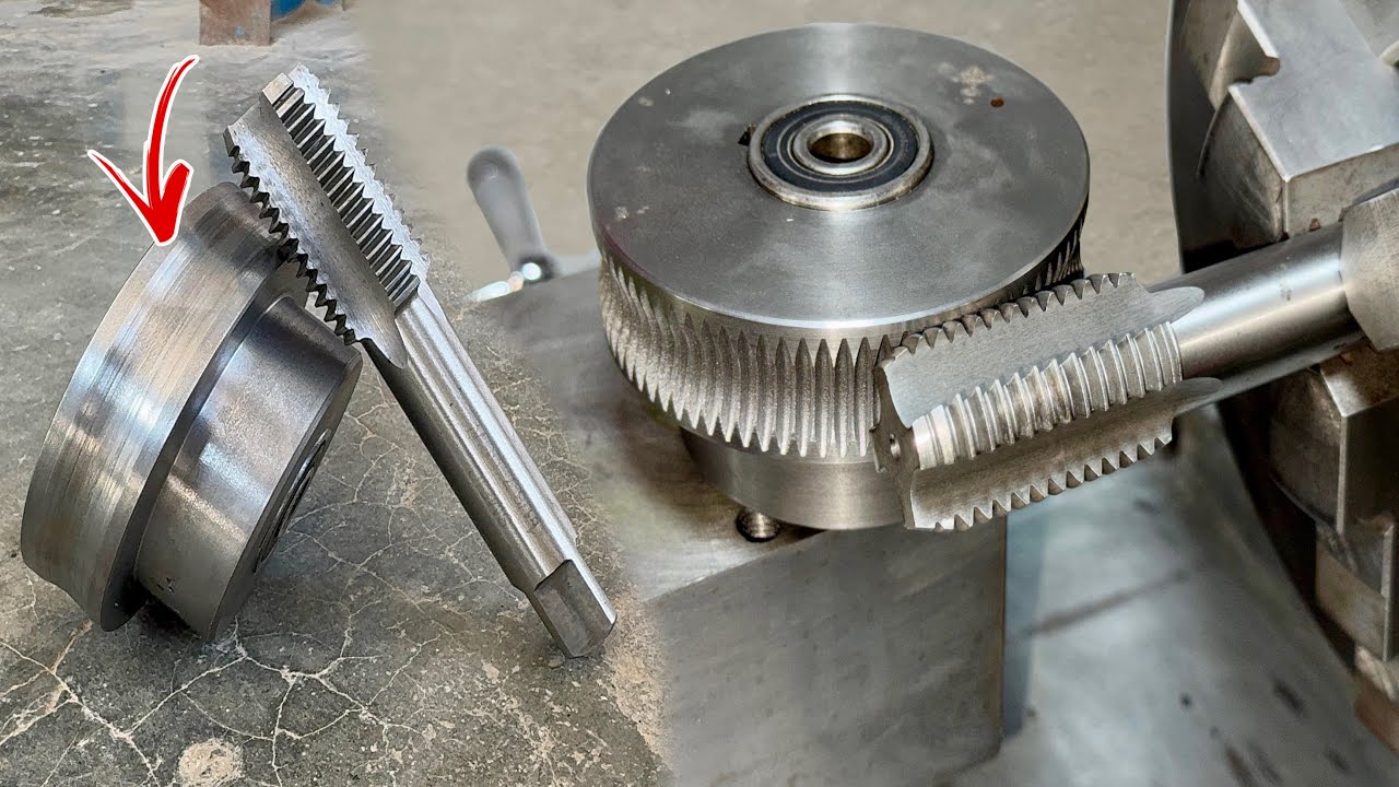 A worm gear making complete process on lathe | Make a worm gear with a threading tool