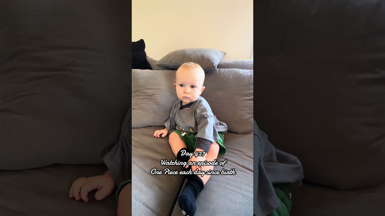Baby watches one piece each day since birth #onepiece  #onepiecebaby