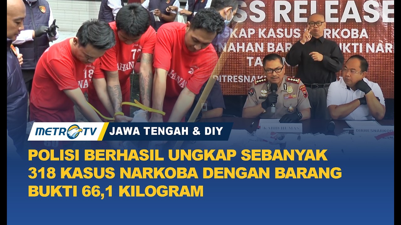Polda Jateng Berhasil Bongkar 318 Kasus Narkoba & Amankan 386 Tersangka