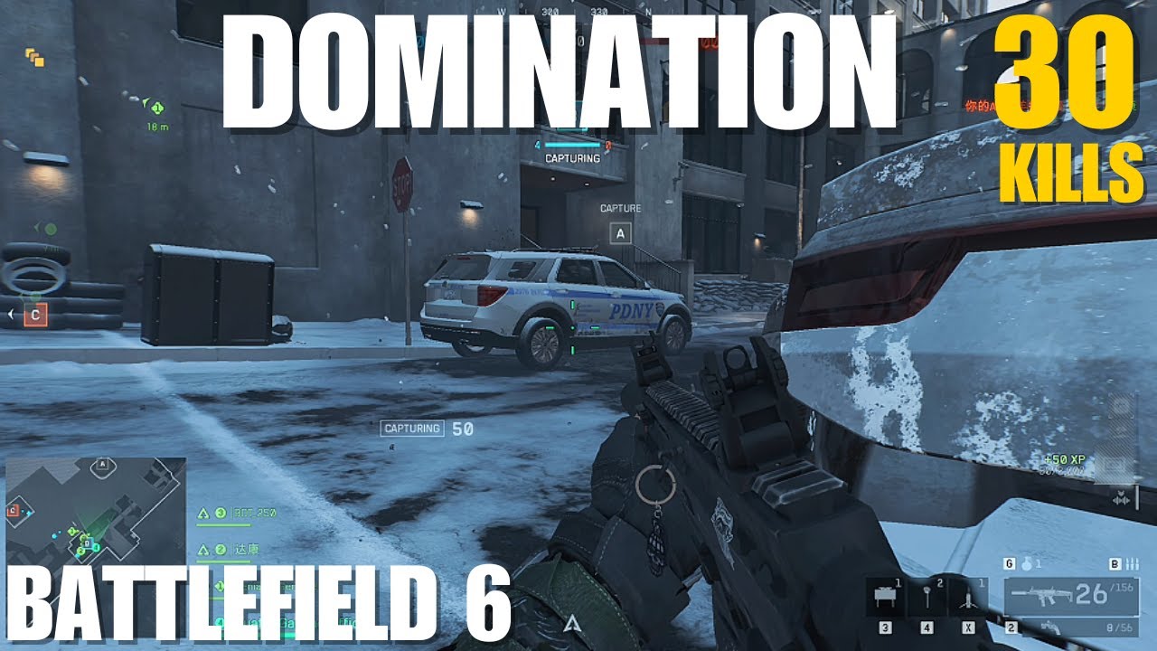 BATTLEFIELD 6 - DOMINATION MODE 30KILLS using SCW-10 SMG Full Gameplay! Empire State Map