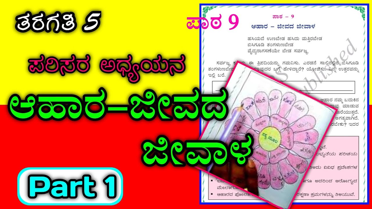 ಆಹಾರ ಜೀವದ ಜೀವಾಳ | 5TH EVS | AAHaARA JEEVADA JEEVALA | chapter 9 | EVS 5th class