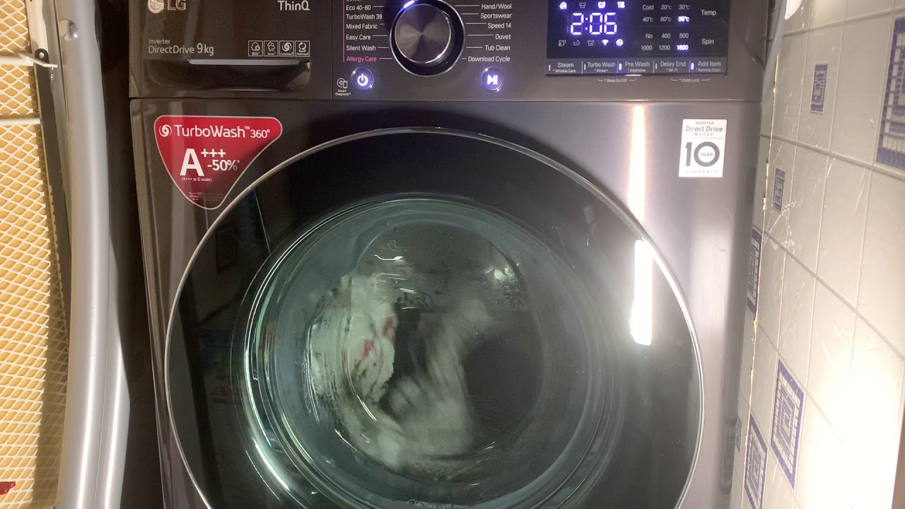 LG V10 F6V1009BTSE Turbowash 360 - Cottons 95° + Prewash (full cycle)