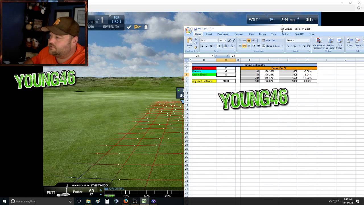 World Golf Tour (WGT) - Free Putting Calculator