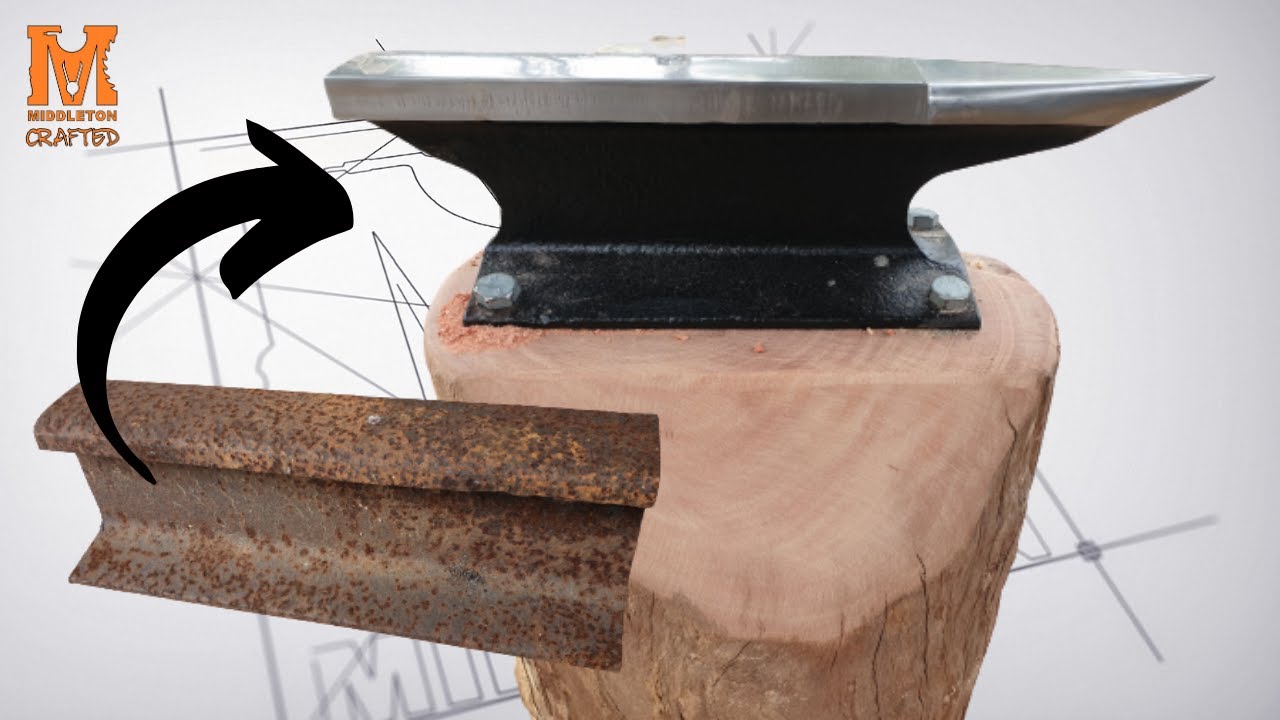 YOU can turn a RAILROAD TRACK into an ANVIL !   Simple & Easy DIY - HOMEMADE RAILWAY TRACK ANVIL