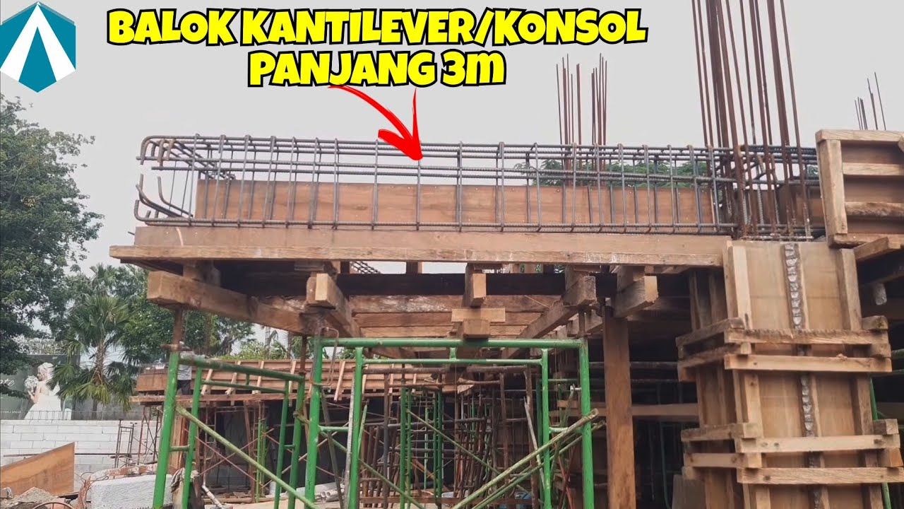 Balok konsol / balok kantilever panjang 3m