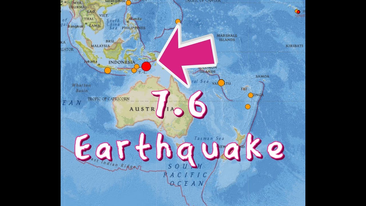 7.6 Earthquake Indonesia region.  Monday 1/9/2023