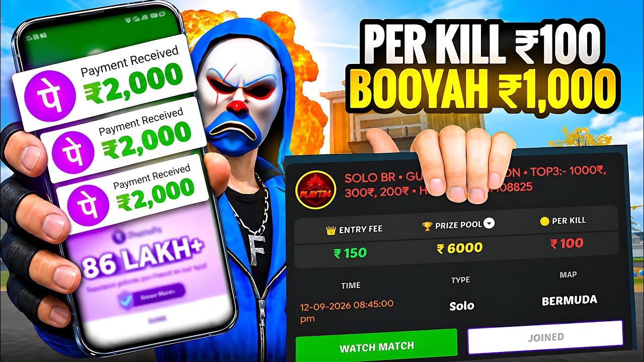 1 Kill = ₹100, Booyah = ₹1,000! 😱🔥 | Solo Tournament 🏆