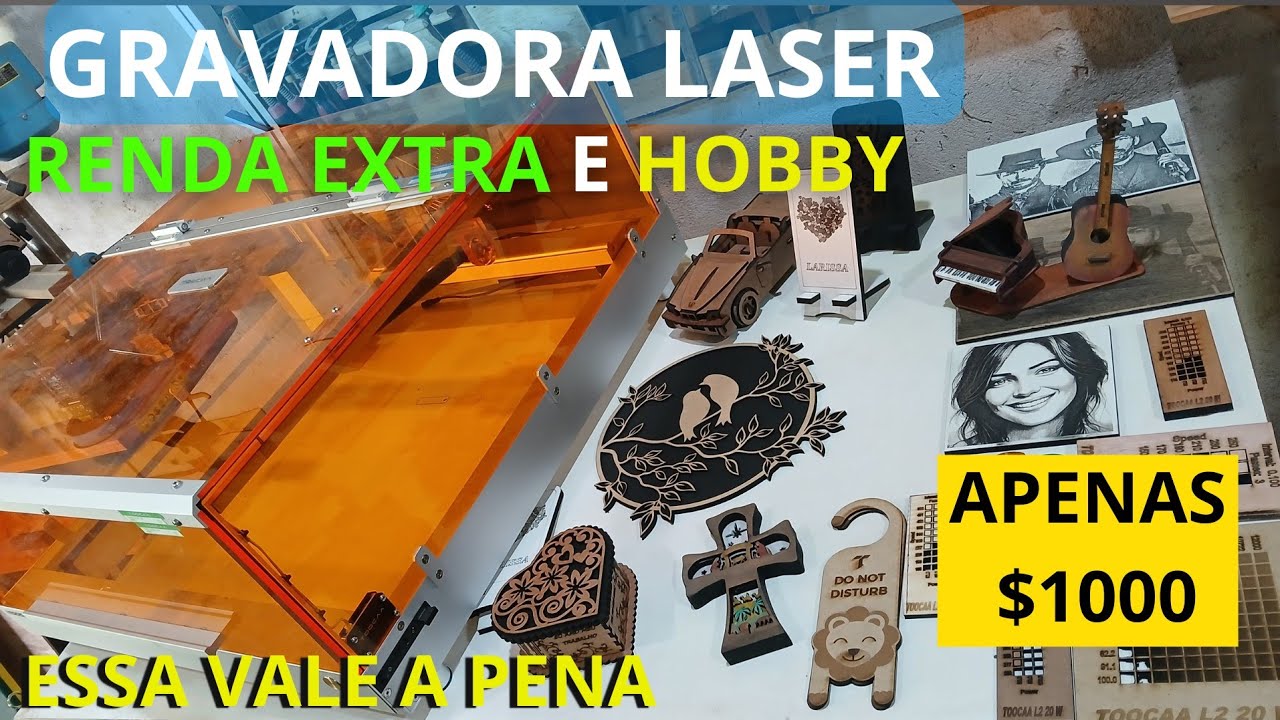 RENDA EXTRA! 1001 POSSIBILIDADES com MAQUINA CORTE E GRAVURA LASER _ CNC TOOCAA L2 _ Tutorial Review