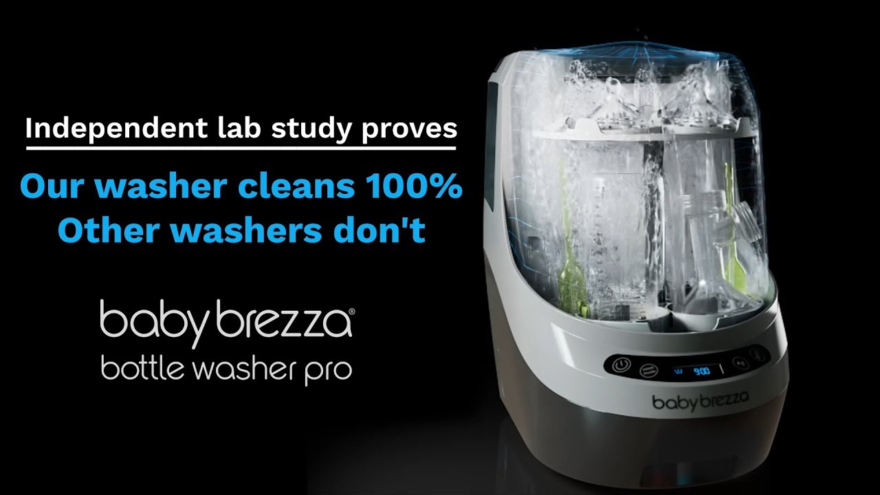 Baby Brezza Bottle Washer Pro Cleans 100%. Others Leave Milk Residue.