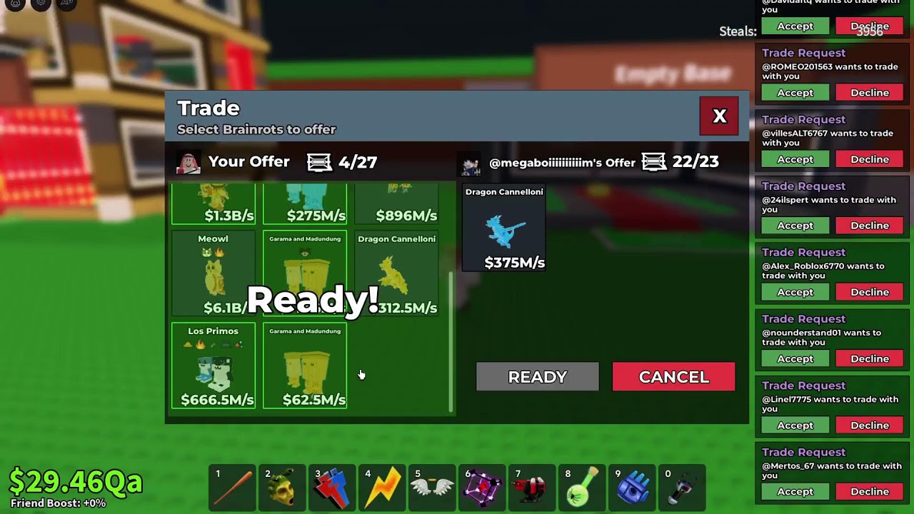 Steal a brainrot only trading over 220 vouches posted  join up