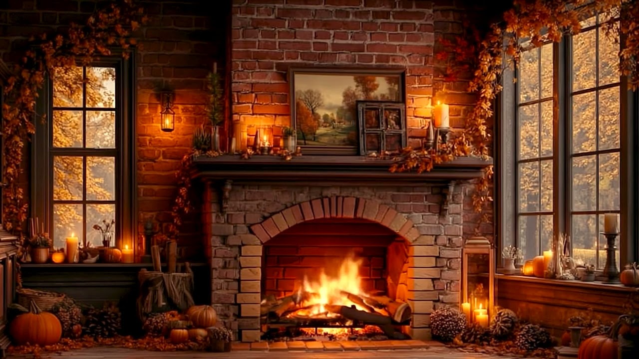 Rustic Fall Hearth 🔥 Soothing Fire Sounds for Study, Work Focus, Meditation & Sleep
