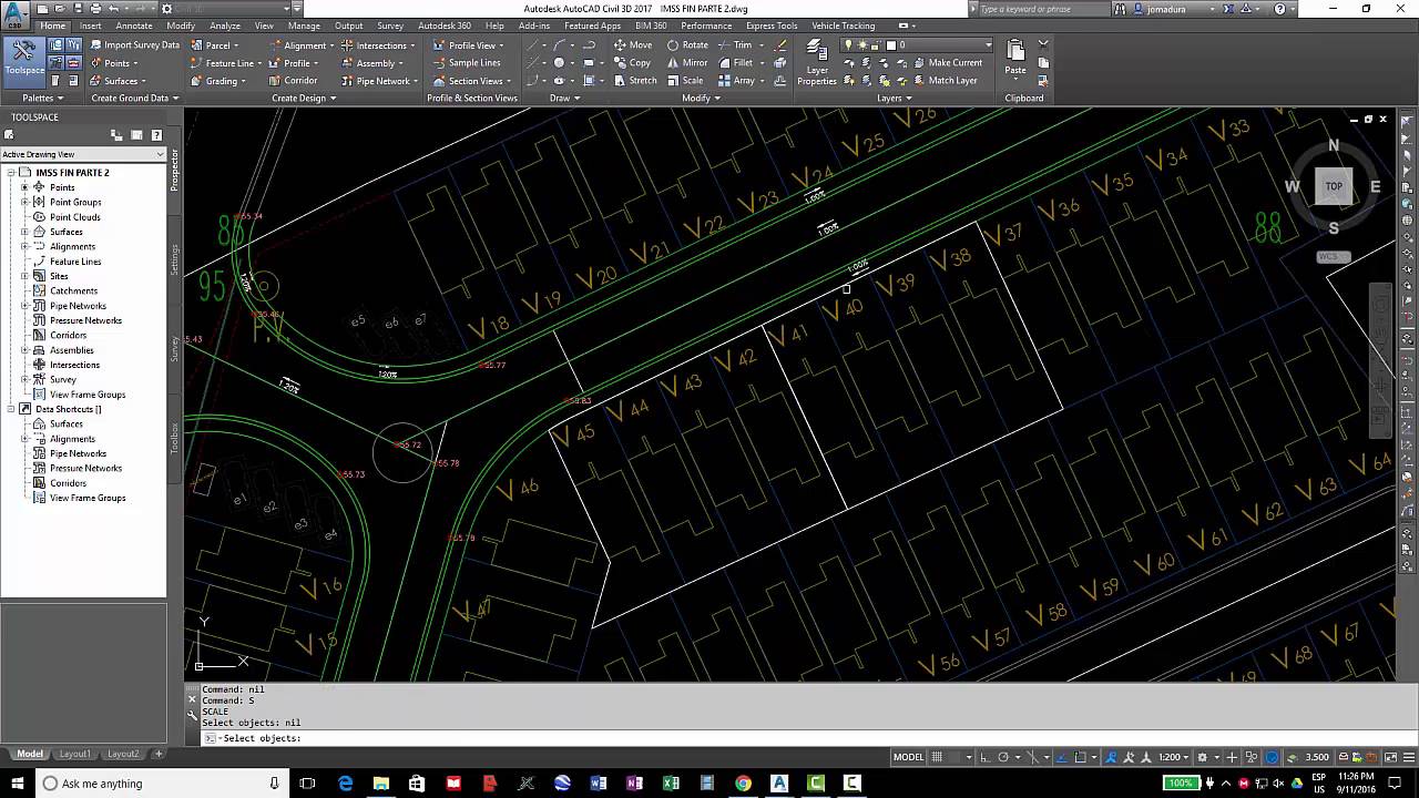 Rasantes de calles y lotes. Feature lines y Grading. Civil 3D. PARTE 3.
