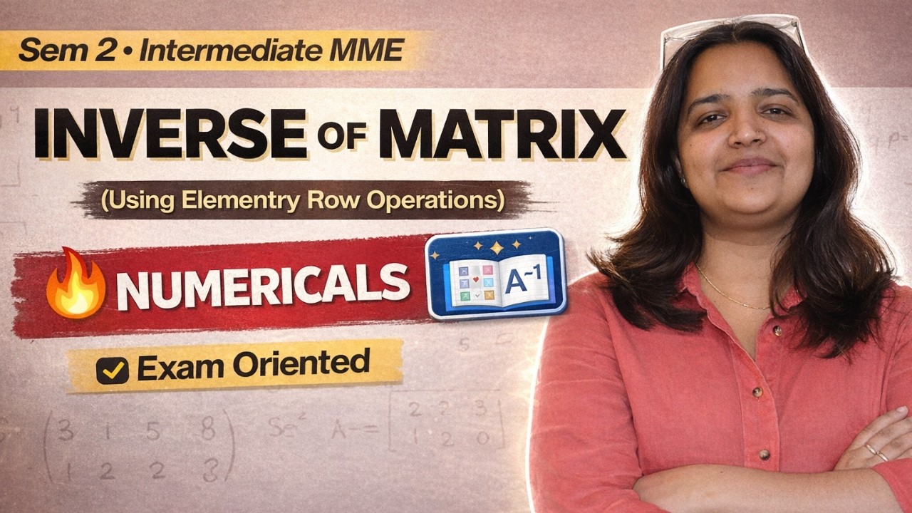 Unit 1 | Linear Algebra | Finding Inverse |  Sem 2 | Intermediate MME | BA Hons Economics