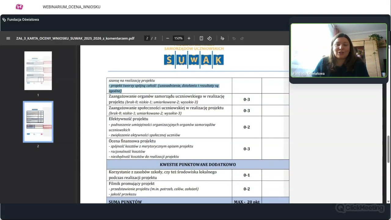 SU-w-ak: OCENA WNIOSKU w ramach programu #SU-w-ak 2025/2026