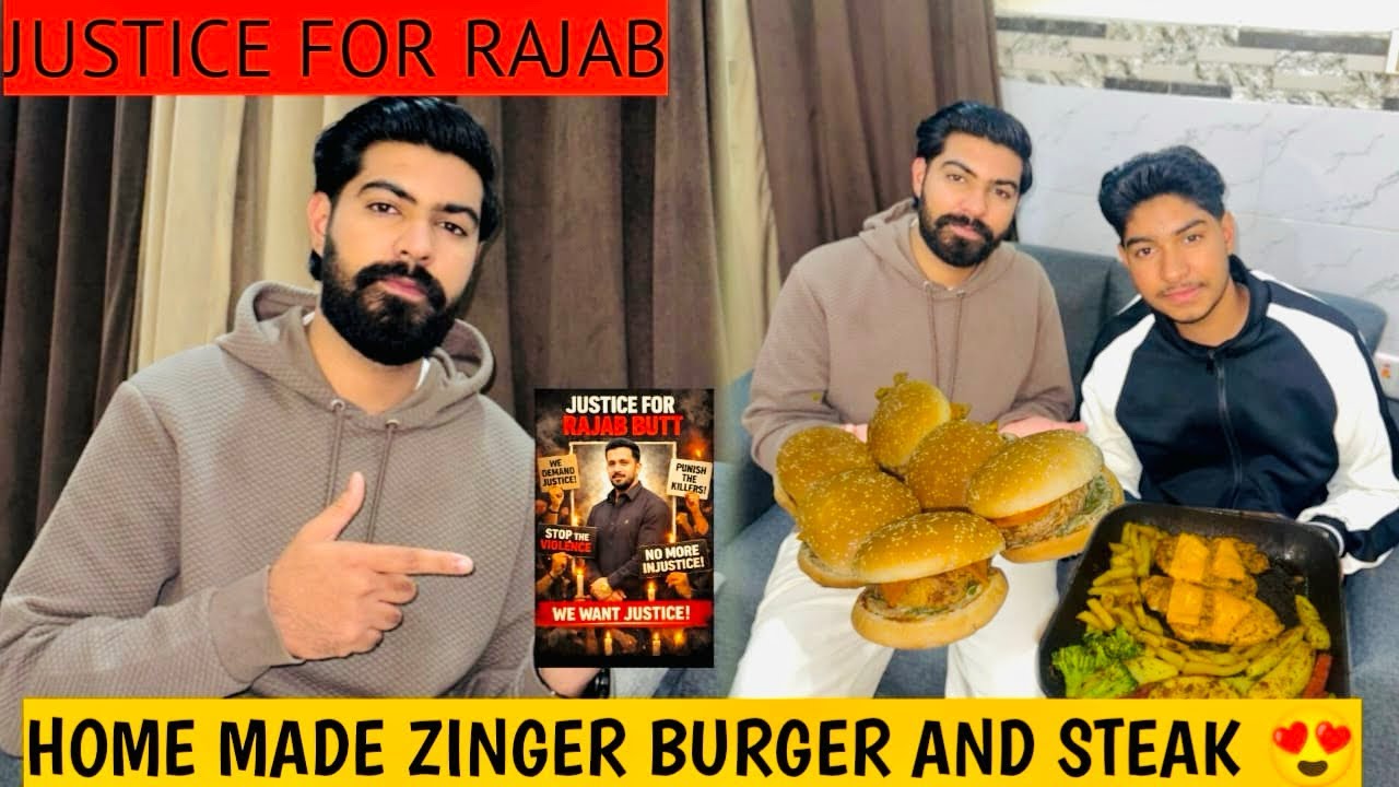 Justice for Rajab | Home made Burgers🍔 Steaks🥩| zada acha kis ny banaya challenge ?🤔