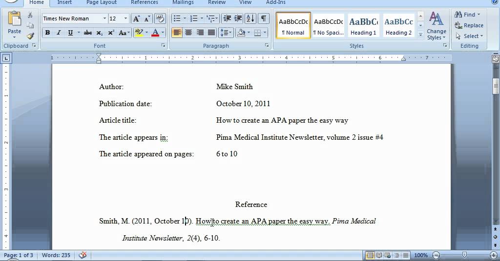 APA Format for a Magazine or Journal Reference