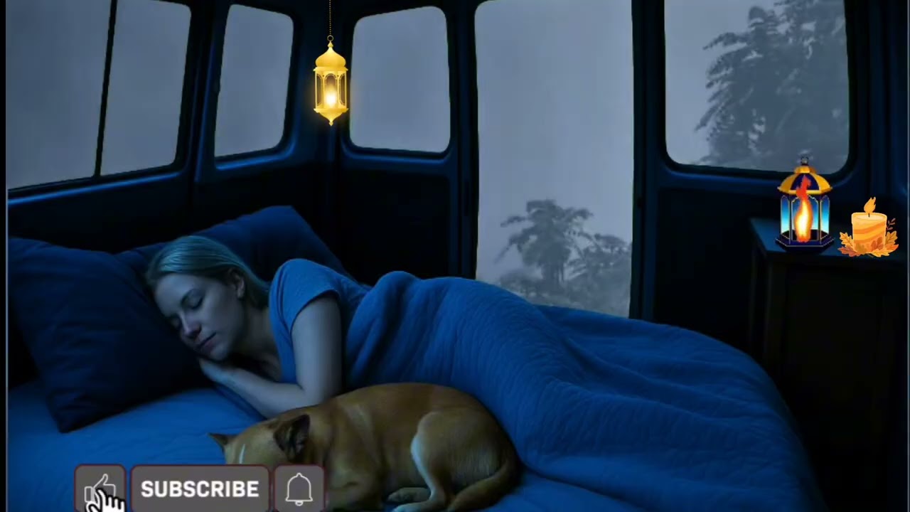 Sound of rain and thunder gives an instant deep sleep - Sound of rain relaxes in the foggy forest |