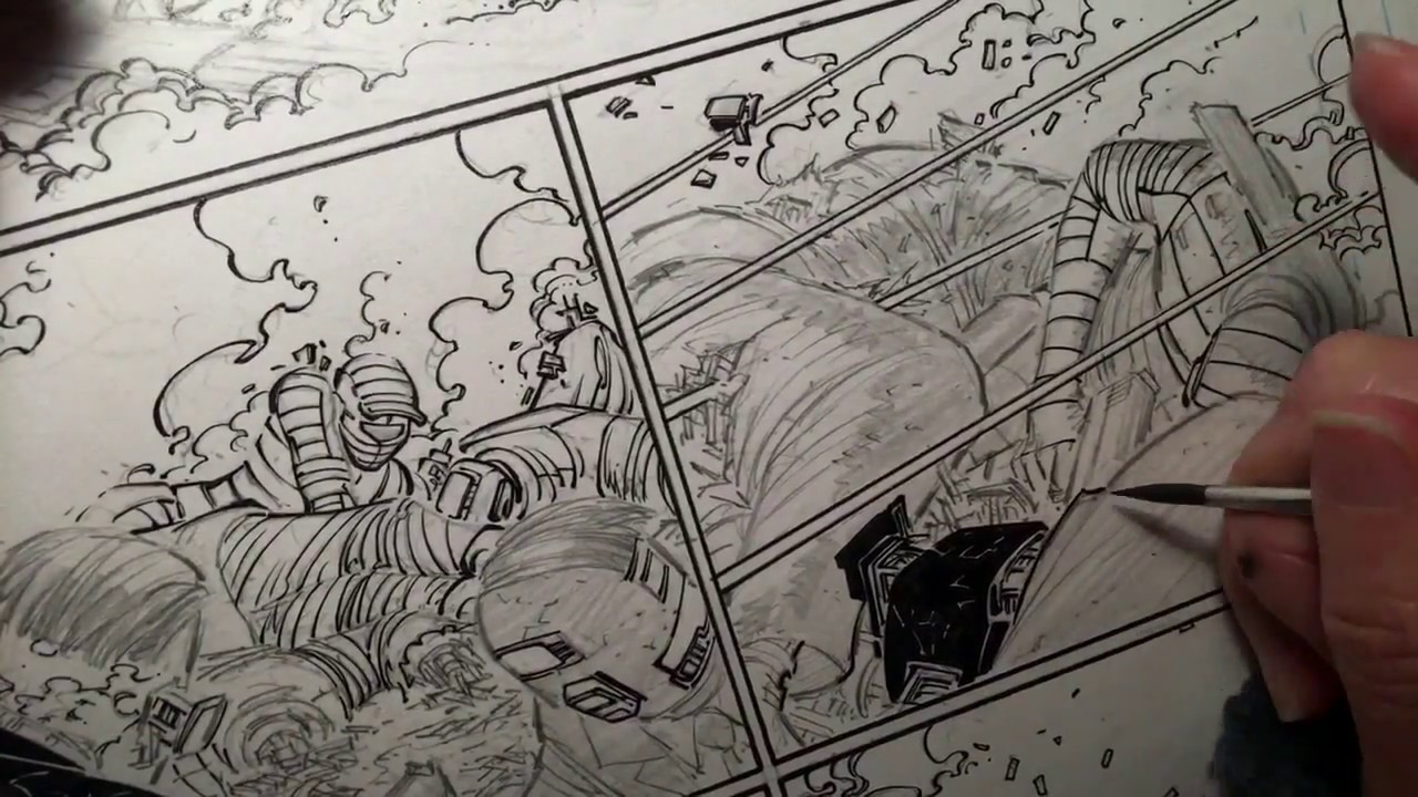 Inking with Raphael brush