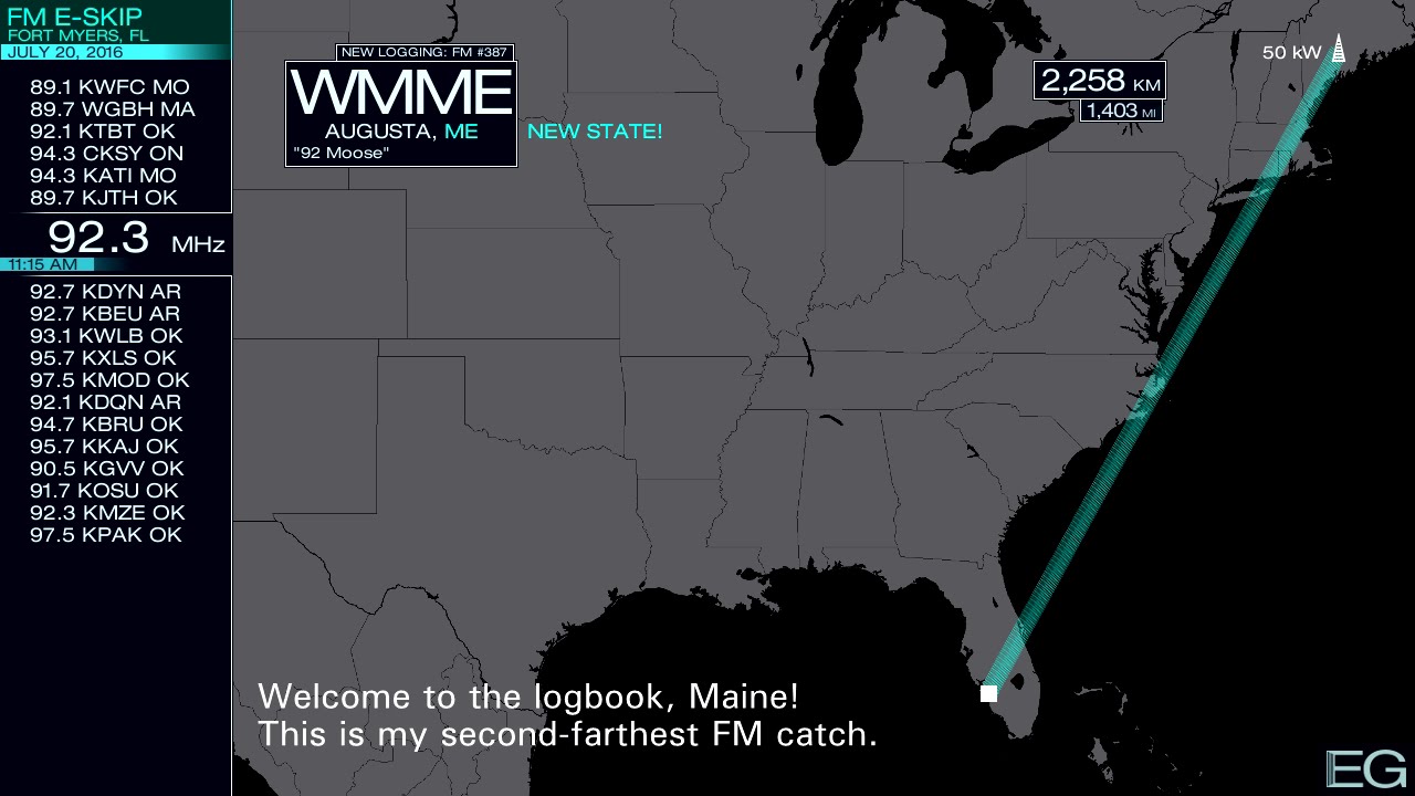 FM DX from Fort Myers, FL (2016 Tropo & E-Skip Seasons)