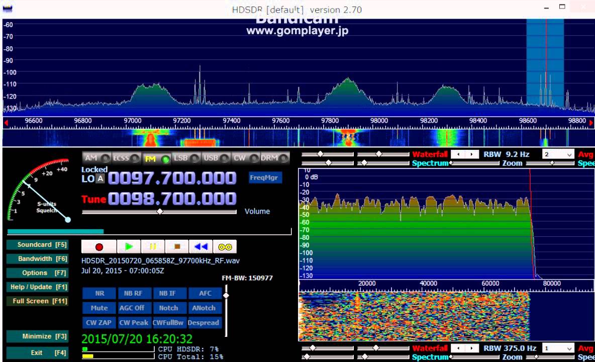 98.7 MHz 青春電台 July 20,2015 0700 UTC