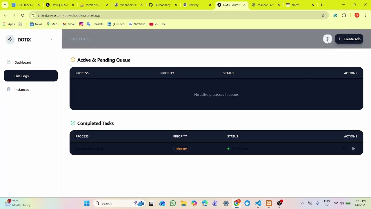 Dotix Technologies Assignment | Full Stack Automation Engine with Webhooks | Node.js, MySQL, Next.js