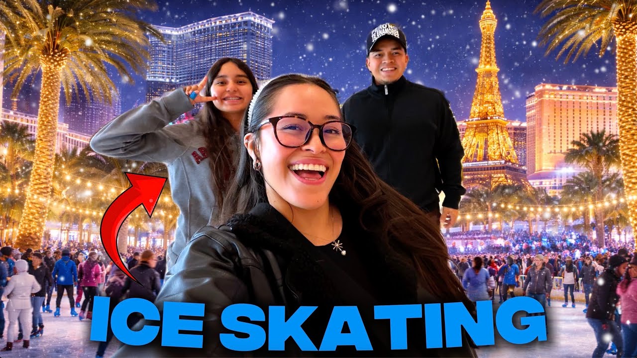 WE WENT ICE SKATING AT THE ONLY RINK IN LAS VEGAS!!! *THIRD WHEELING LIL SISTER*