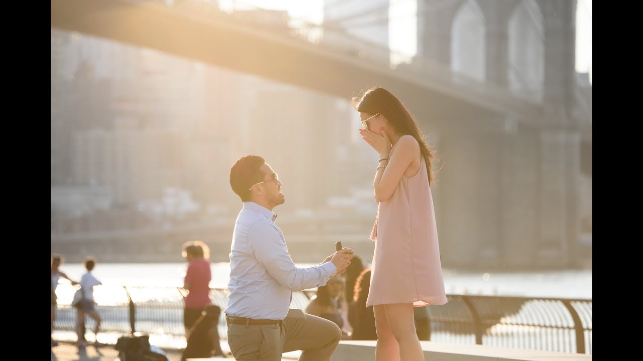 Sunset Proposal under the Brooklyn Bridge