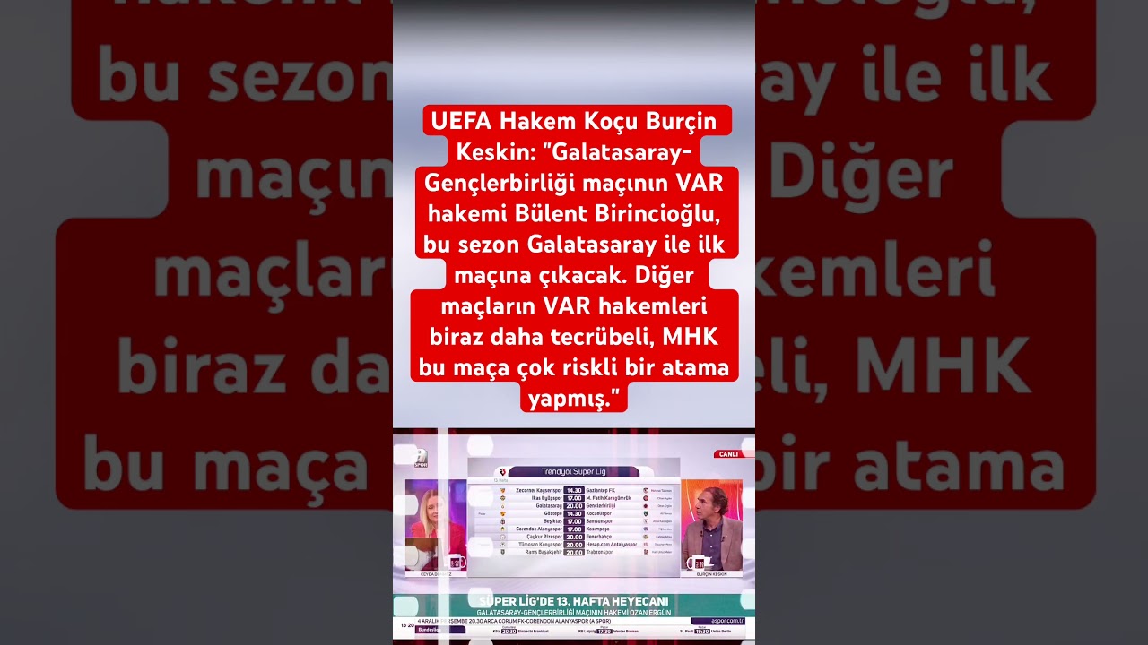 UEFA Hakem Koçu Burçin Keskin: 