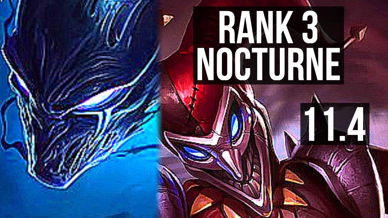 NOCTURNE vs SHACO (JUNGLE) | Rank 3 Nocturne, 6 solo kills, 13/4/12 | NA Challenger | v11.4