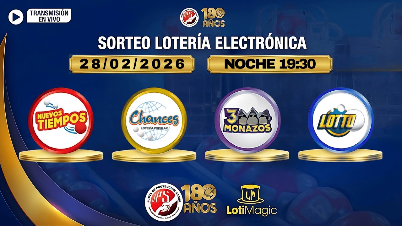 Sorteo JPS EN VIVO 28/02/2026 | 3 Monazos, Chances, Lotto y Nuevos Tiempos - SORTEO MUNDIALISTA JPS