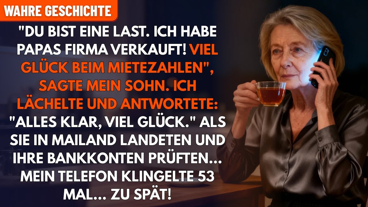 „Du bist eine Last! Ich habe Papas Firma verkauft“, sagte mein Sohn. Ich lächelte und antwortete...
