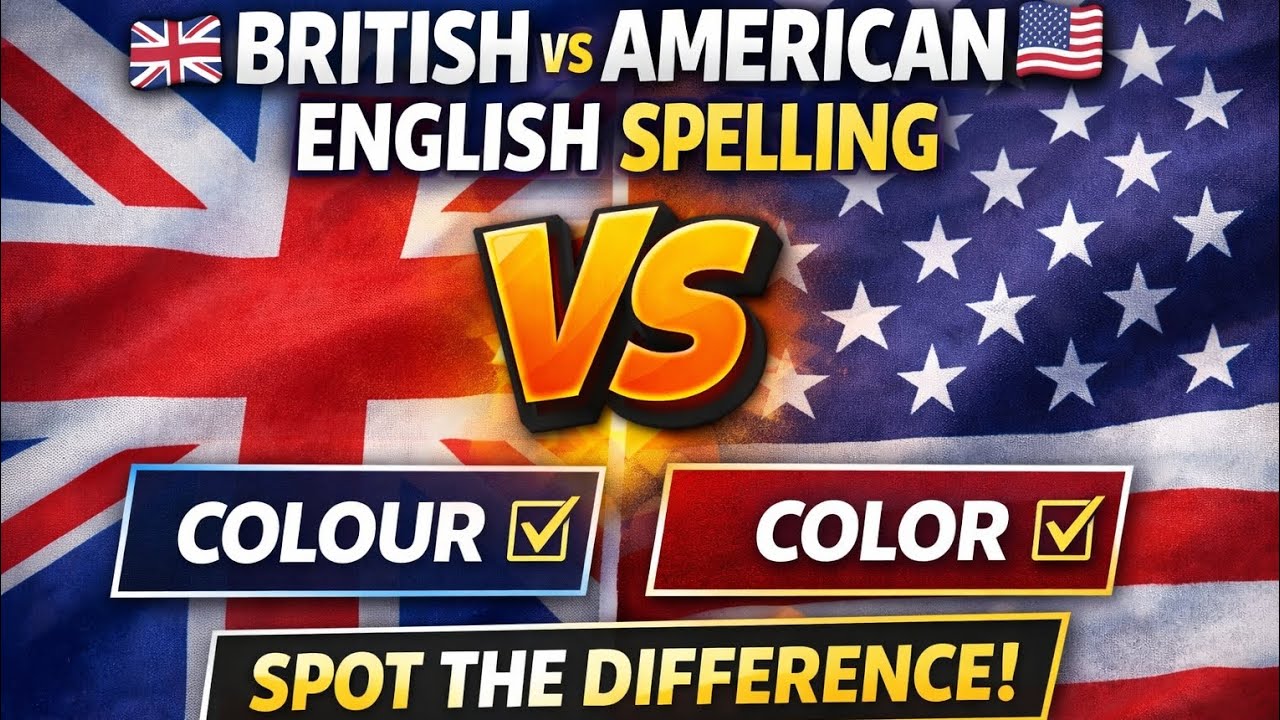 British vs American English Spelling,Can You Spot the Difference?#BritishVsAmerican #EnglishSpelling