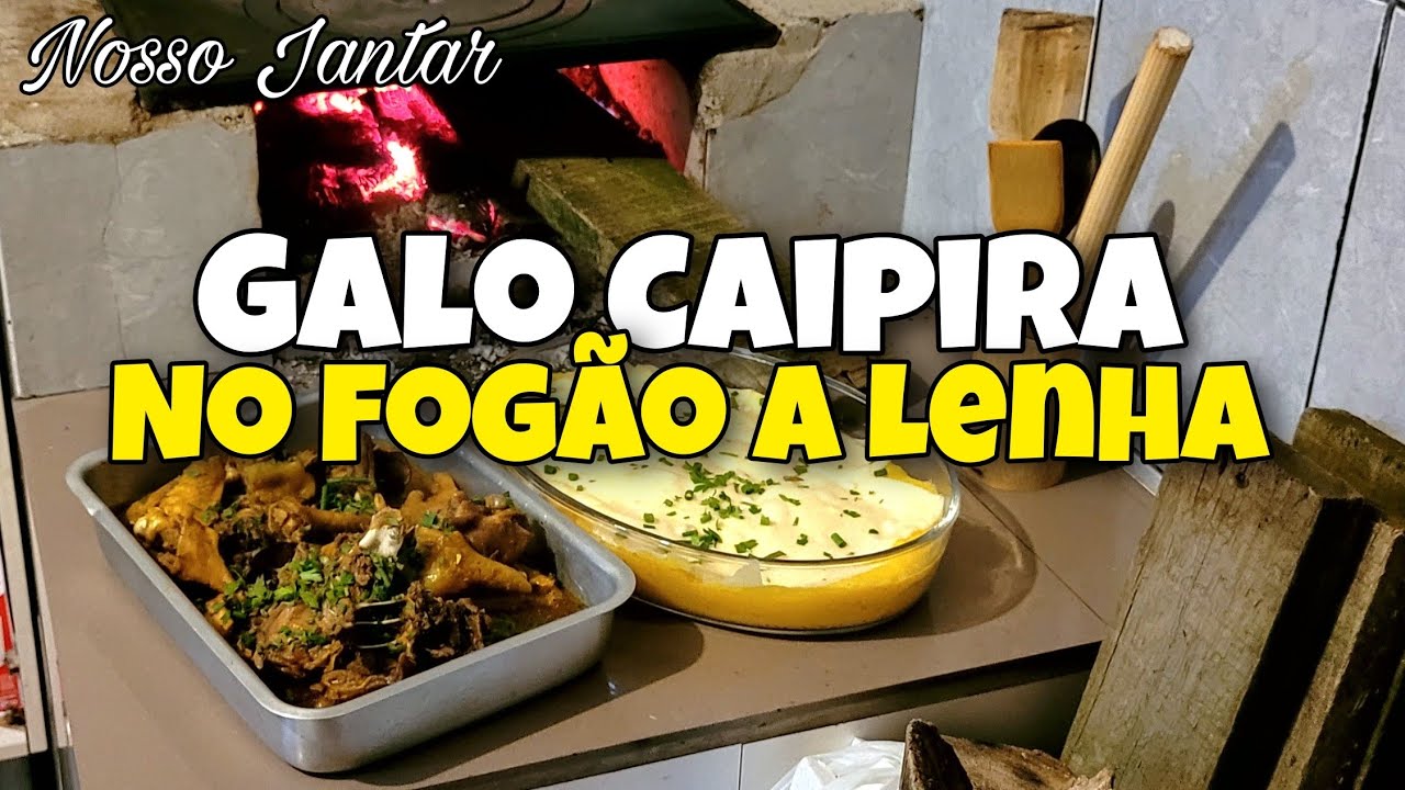 Nosso Jantar Foi Galo Caipira No FOGÃO A LENHA🔥#diaadianaroca#fogaoalenha#vidanaroça#naroça
