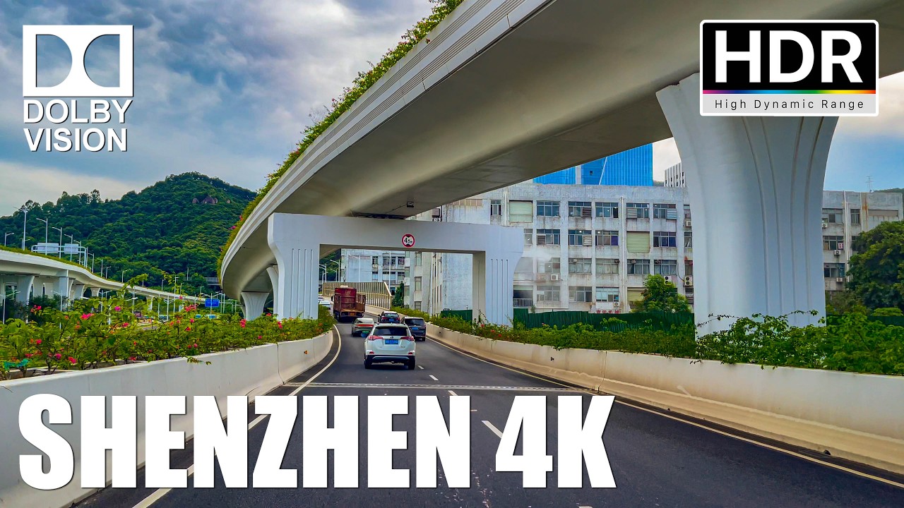 Driving in Shenzhen, China, Longhua to Futian ASMR relaxing driving