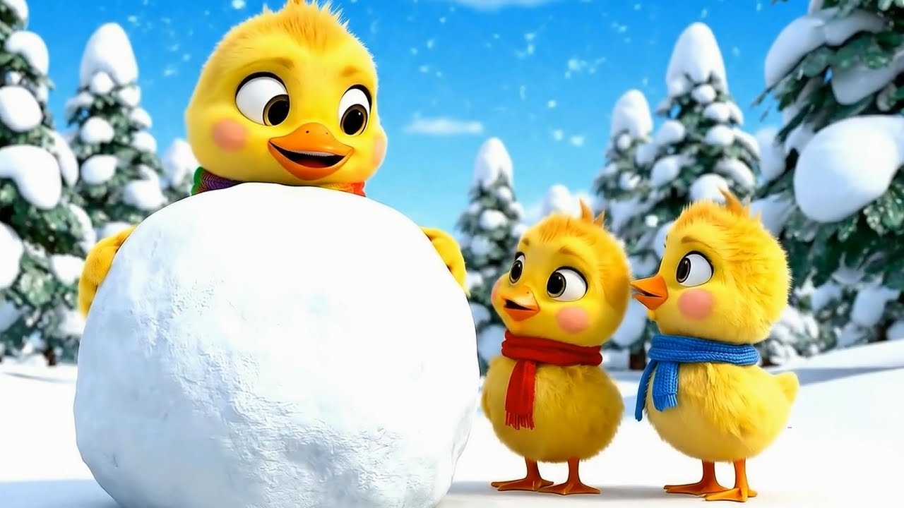 Cute Funny Ducklings Adventure 🐤 | Ducks In a Row Funny | Ducklings Playing in the Snow for Children