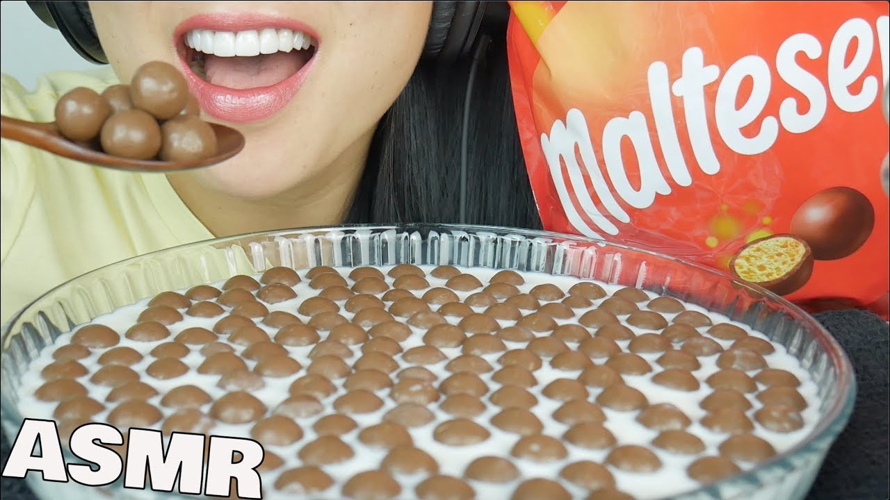 ASMR MALTESERS CHOCOLATE BALLS and MILK (CRUNCHY EATING SOUNDS) | SAS-ASMR