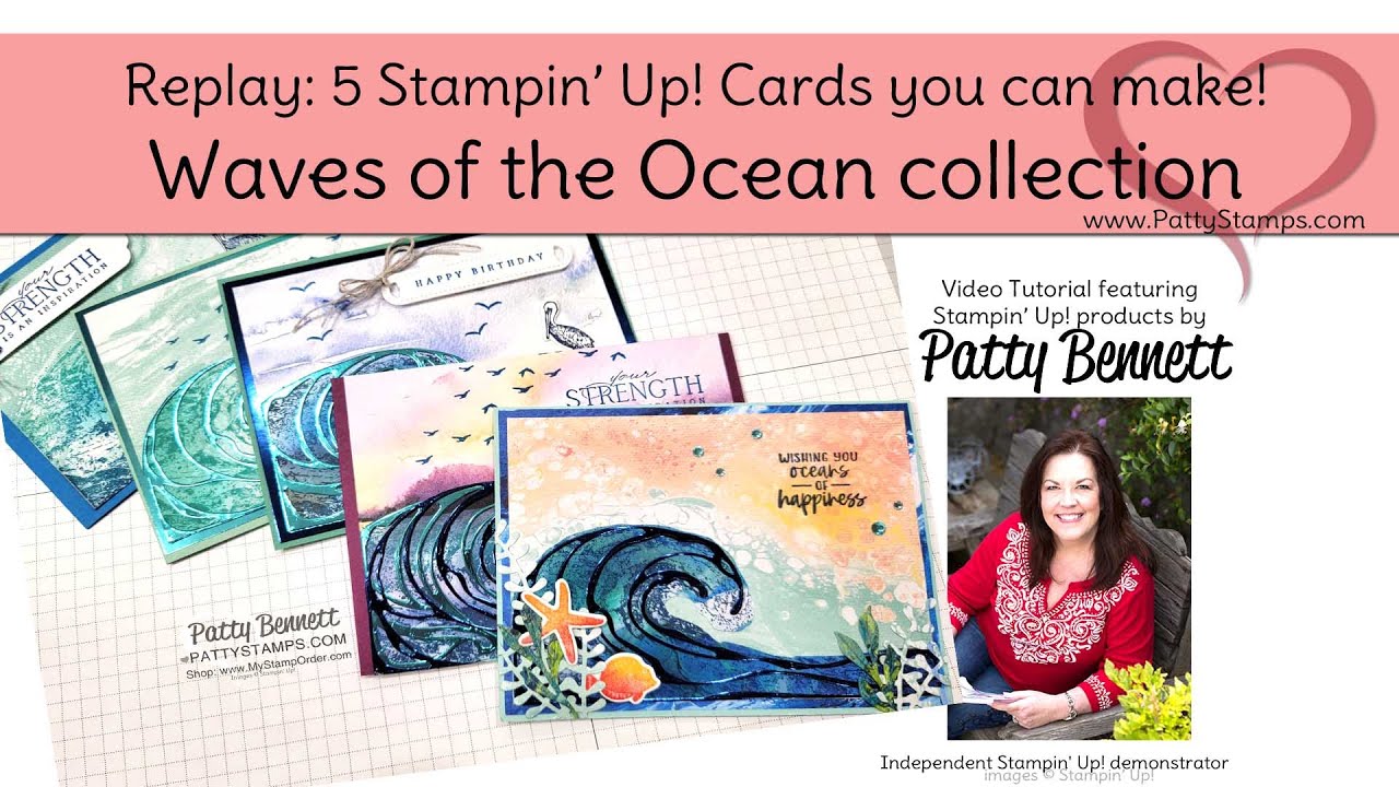 Make 5 Cards with the Stampin' Up! Waves of the Ocean collection