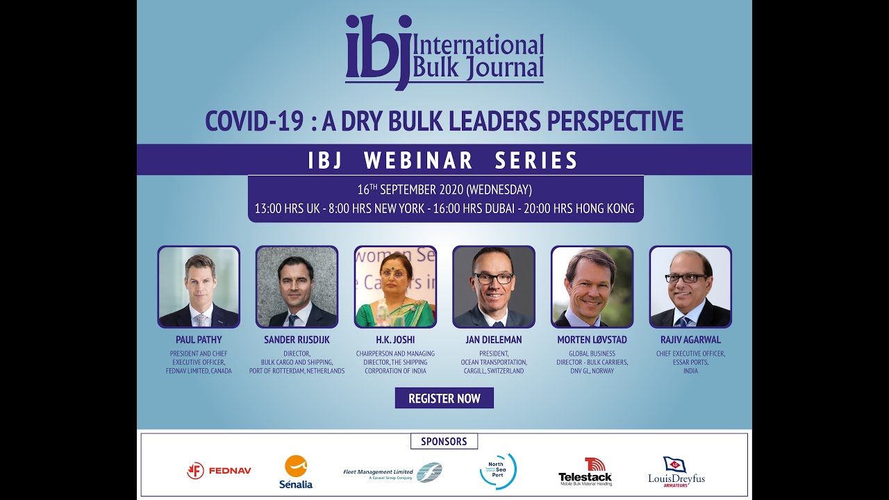 IBJ Webinar - “COVID-19: A dry bulk leaders perspective” (16th September 2020)