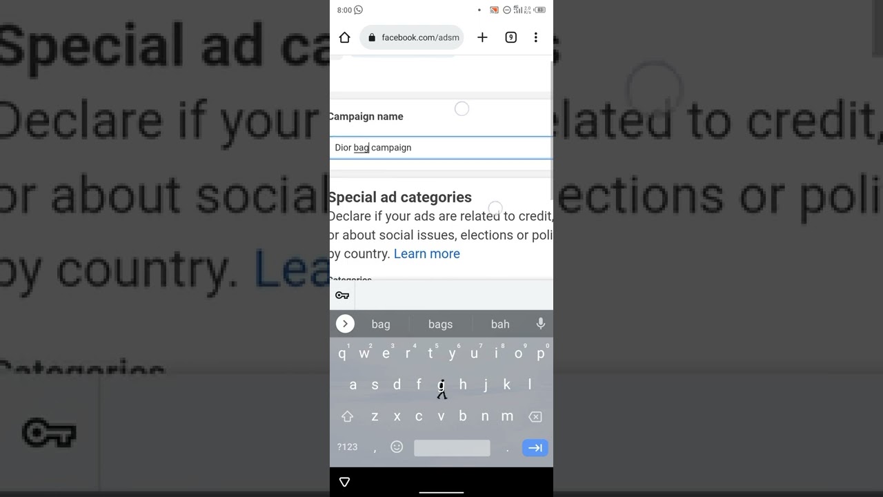 PHONE CHROME BROWSER   Running Ads On Facebook Ads Manger