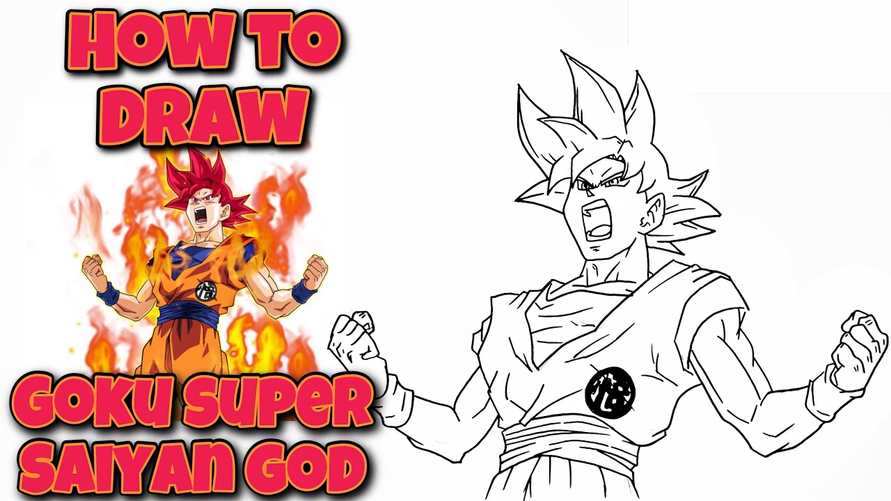 How To Draw Goku Super Saiyan God | DRAGON BALL SUPER #animedrawing #drawing #dragonballsuper