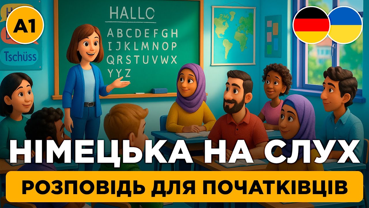 Німецька без стресу 🎧 Розповідь для новачків з покроковим перекладом і субтитрами (А1)