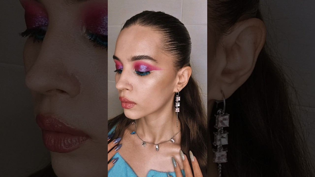 Pink&blue makeup #makeup #trending #reels #рек #beauty #макияж #music #grwm #top #like #tiktok #me