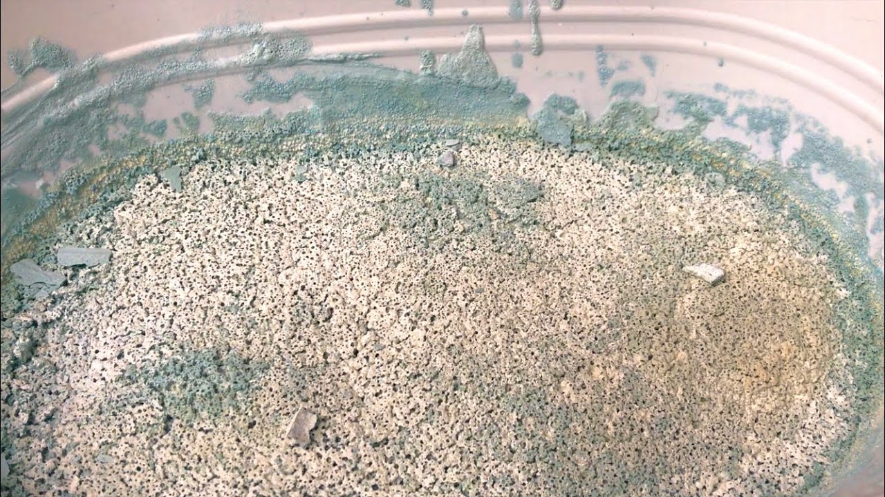 ASMR Dried Ajax Sponges Crumbling and Rinsing