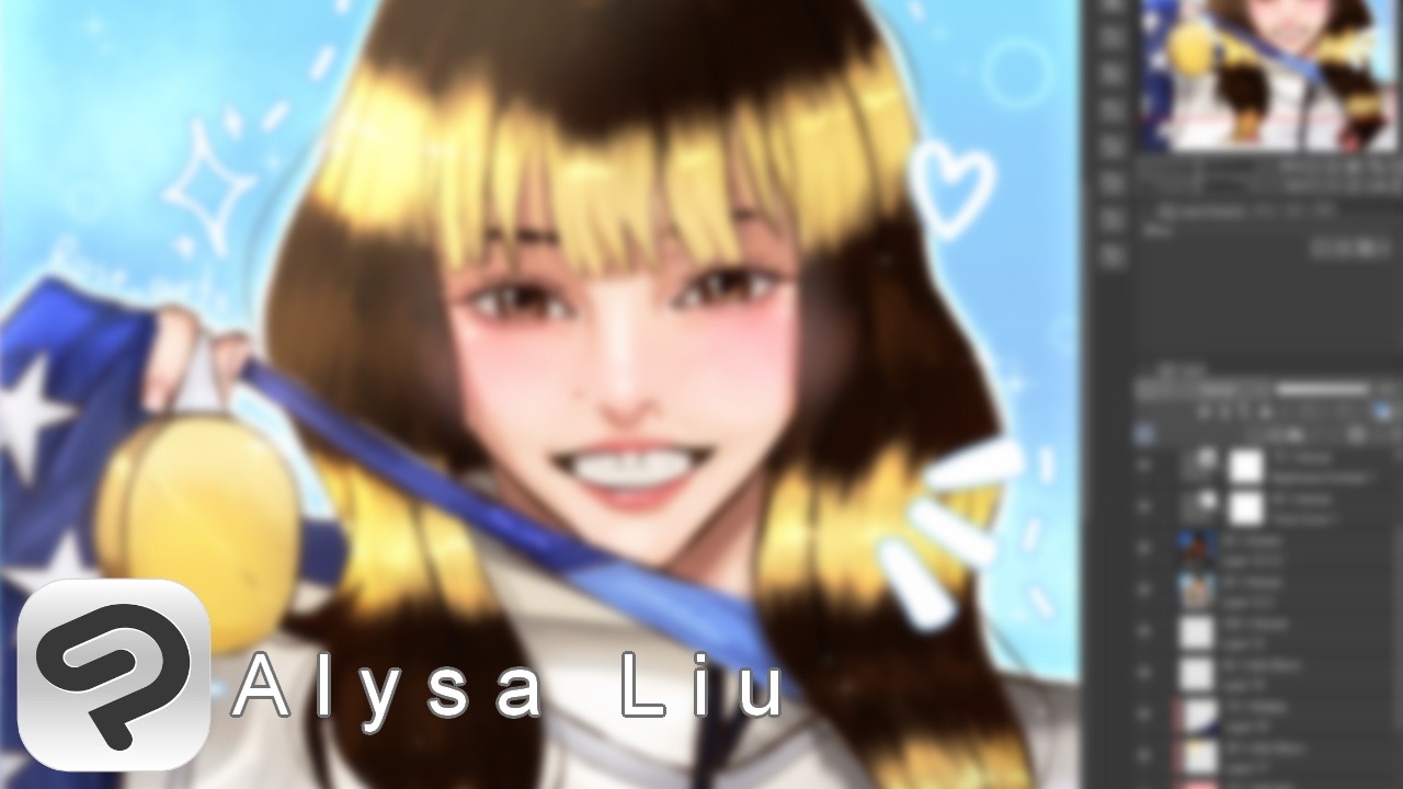 Alysa Liu Fanart ✨💙 - Practicising Semi-realism artstyle (Part 4) - Clip studio paint